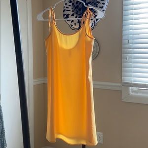 Yellow slip dress